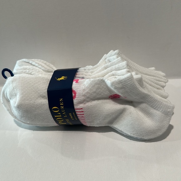 Polo Ralph Kauren (6) Pairs Women’s Ankle High Tennis Socks. Fits Shoe size 4-10 - Picture 5 of 5